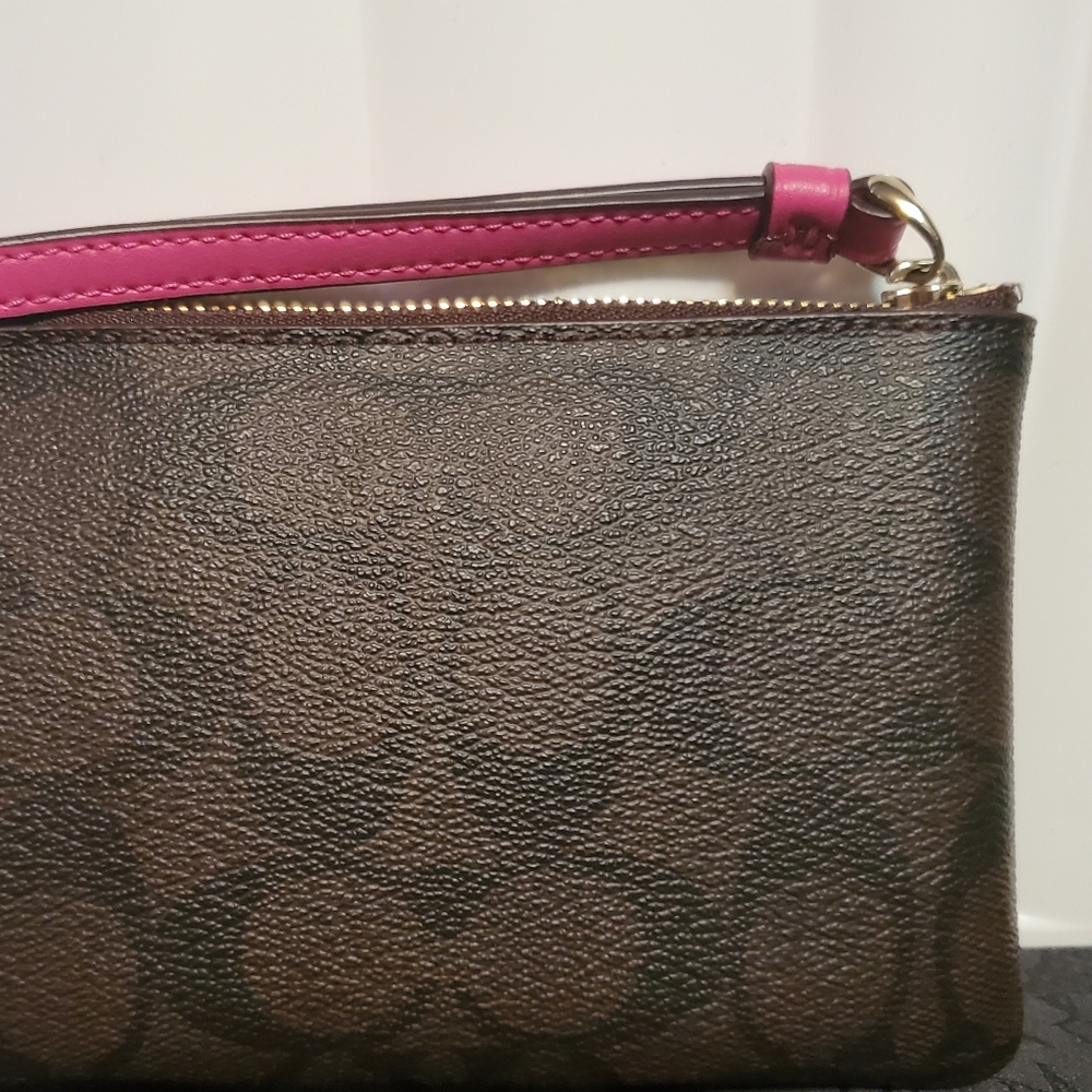 Coach Brown and Pink Wristlet - Picture 3 of 8